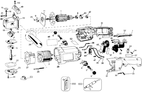 Part Location Diagram of 449853-00 DeWALT Spindle